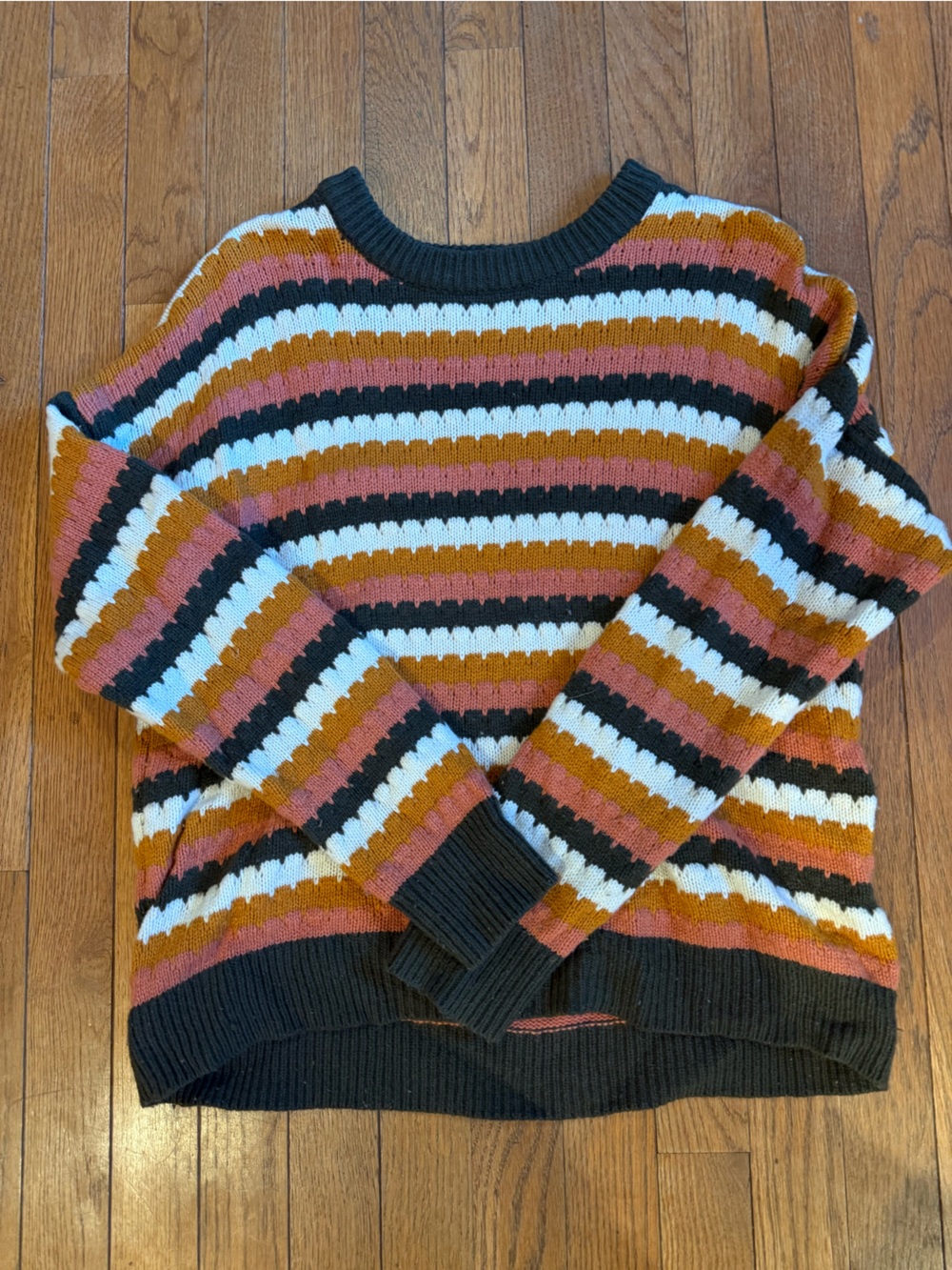 Madewell Kids Striped Knit Skirt in Black, Rust, White, Pink